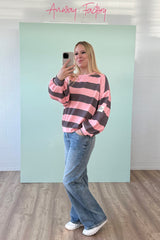 BUTTERSTOFF SWEATER ALINA | CORAL-GRAU