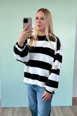 BUTTERSTOFF SWEATER ALINA | WEISS-SCHWARZ