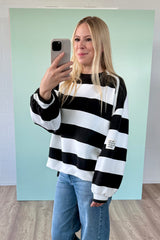 BUTTERSTOFF SWEATER ALINA | WEISS-SCHWARZ