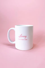 Weisse Keramik Tasse mit rosa Print Anway LOVE ALWAYS WINS