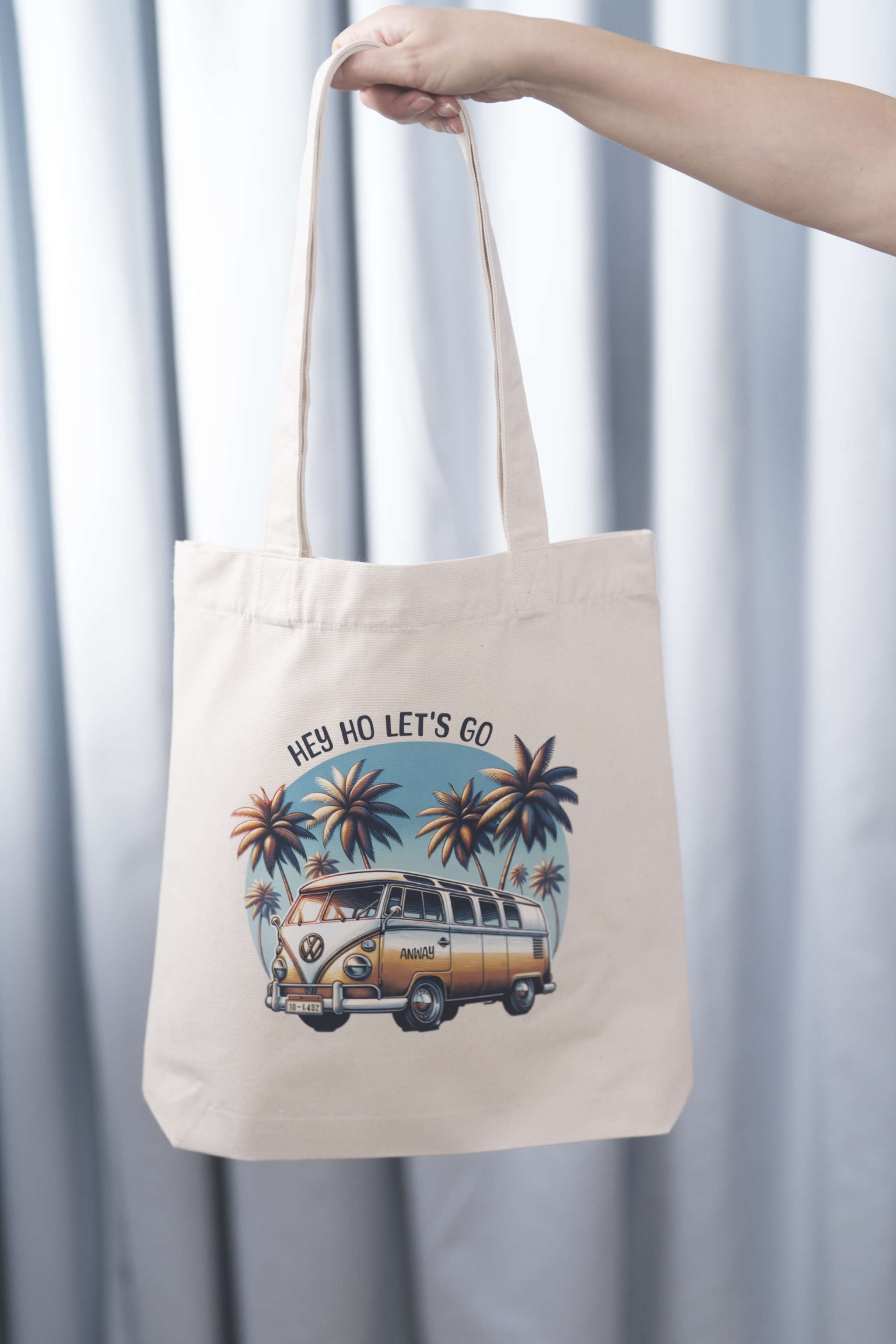 Tote Bag natural raw Tasche natur Print BW Bus