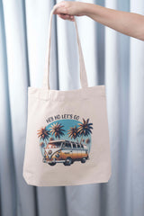 Tote Bag natural raw Tasche natur Print BW Bus