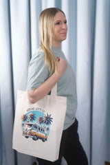 Tote Bag natural raw Tasche natur Print BW Bus