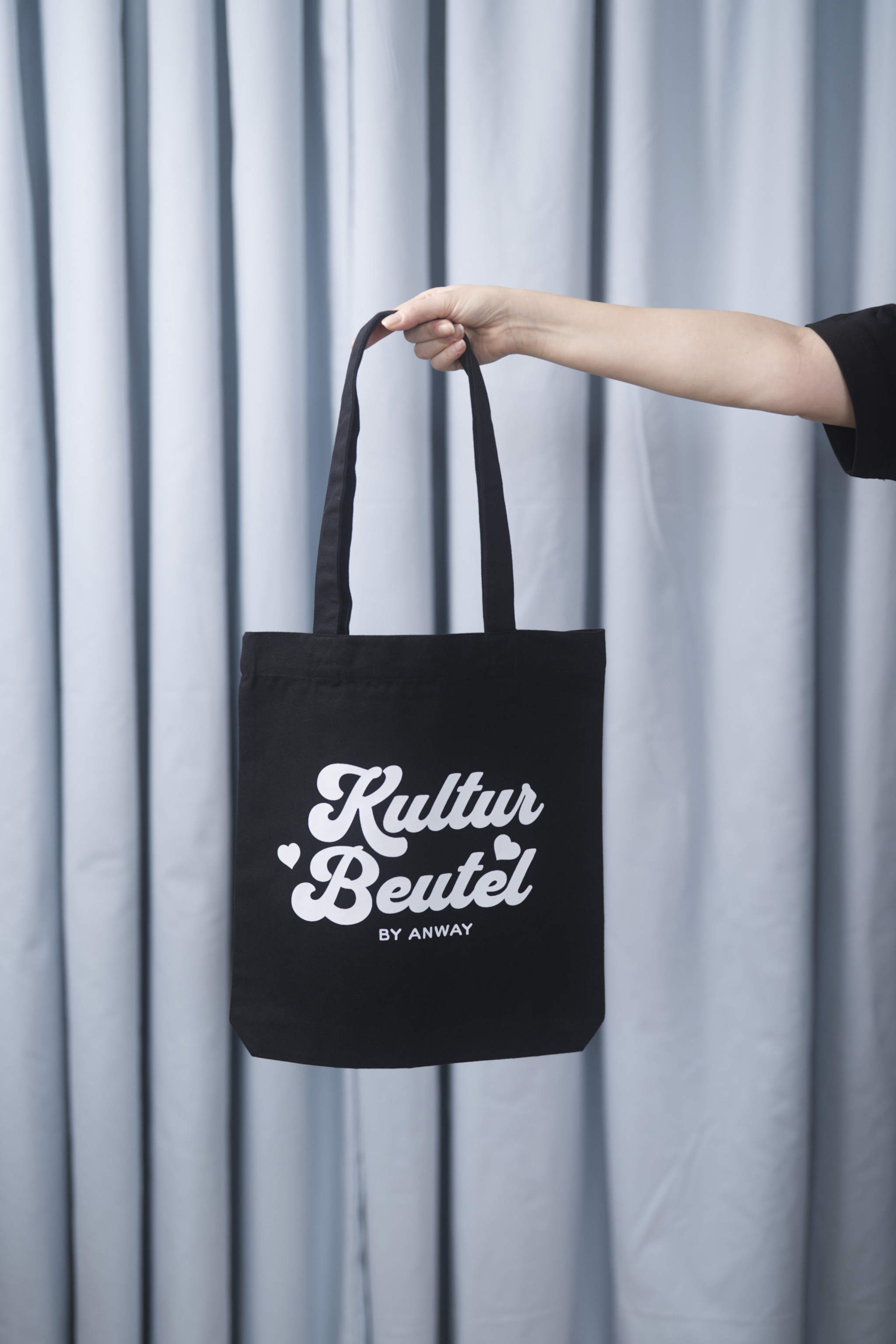 Tote Bag black Tasche schwarz Print weiss Kultur Beutel by Anway