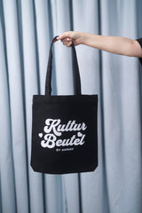 Tote Bag black Tasche schwarz Print weiss Kultur Beutel by Anway