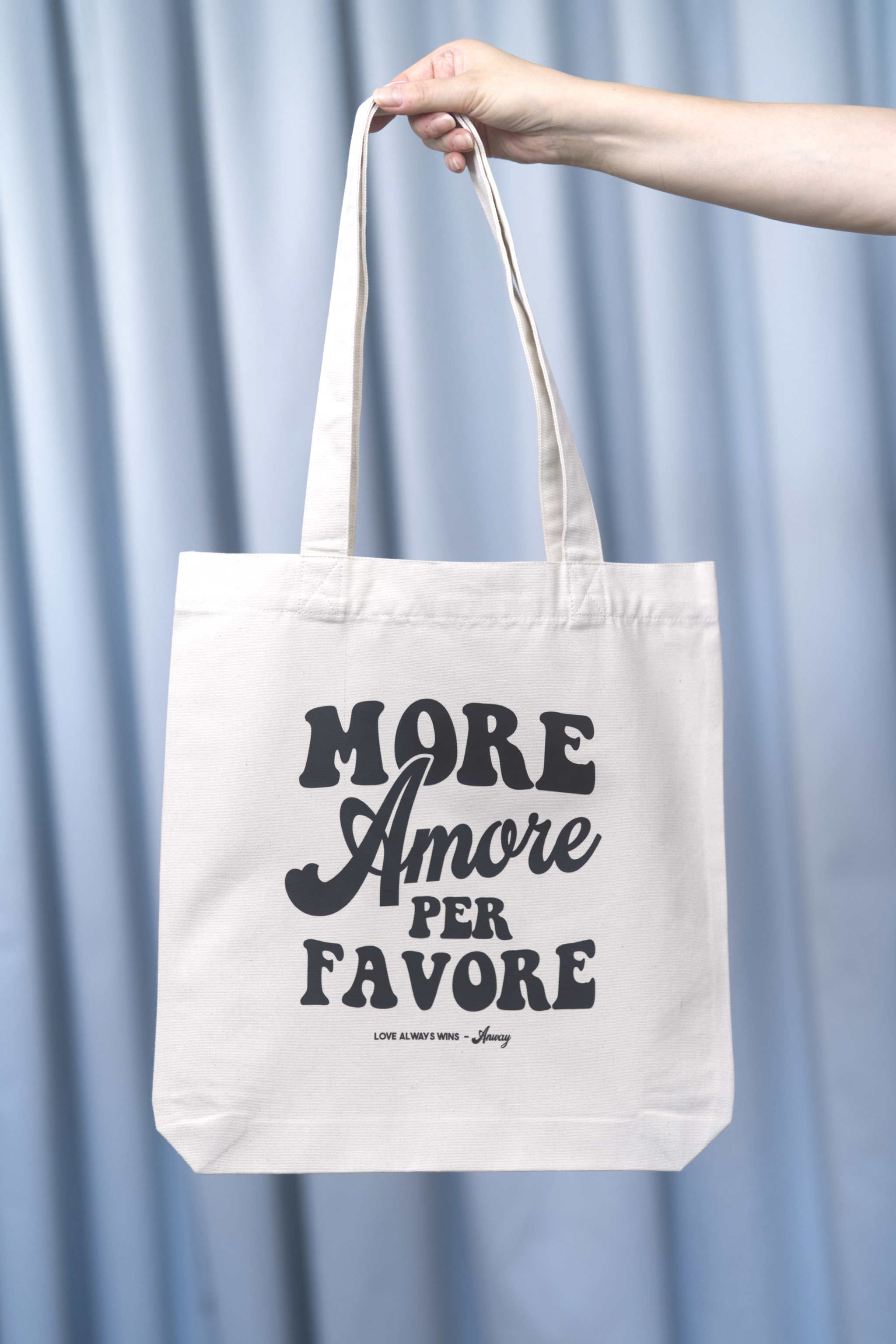 
Tasche Tote Bag Natural Raw natur mit schwarzem Print Aufdruck More Amore Per Favore