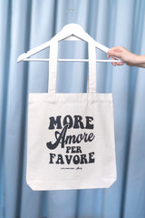 
Tasche Tote Bag Natural Raw natur mit schwarzem Print Aufdruck More Amore Per Favore