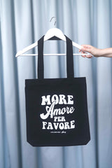 Tasche Tote Bag Black schwarz mit weissem Print Aufdruck More Amore Per Favore