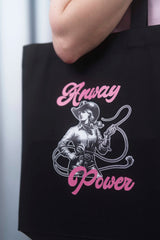 Tote Bag black Tasche schwarz Print Anway Power pink