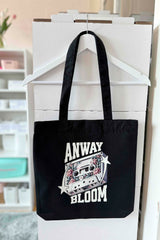 Tote Bag Tasche schwarz mit Print Tape Anway Bloom 