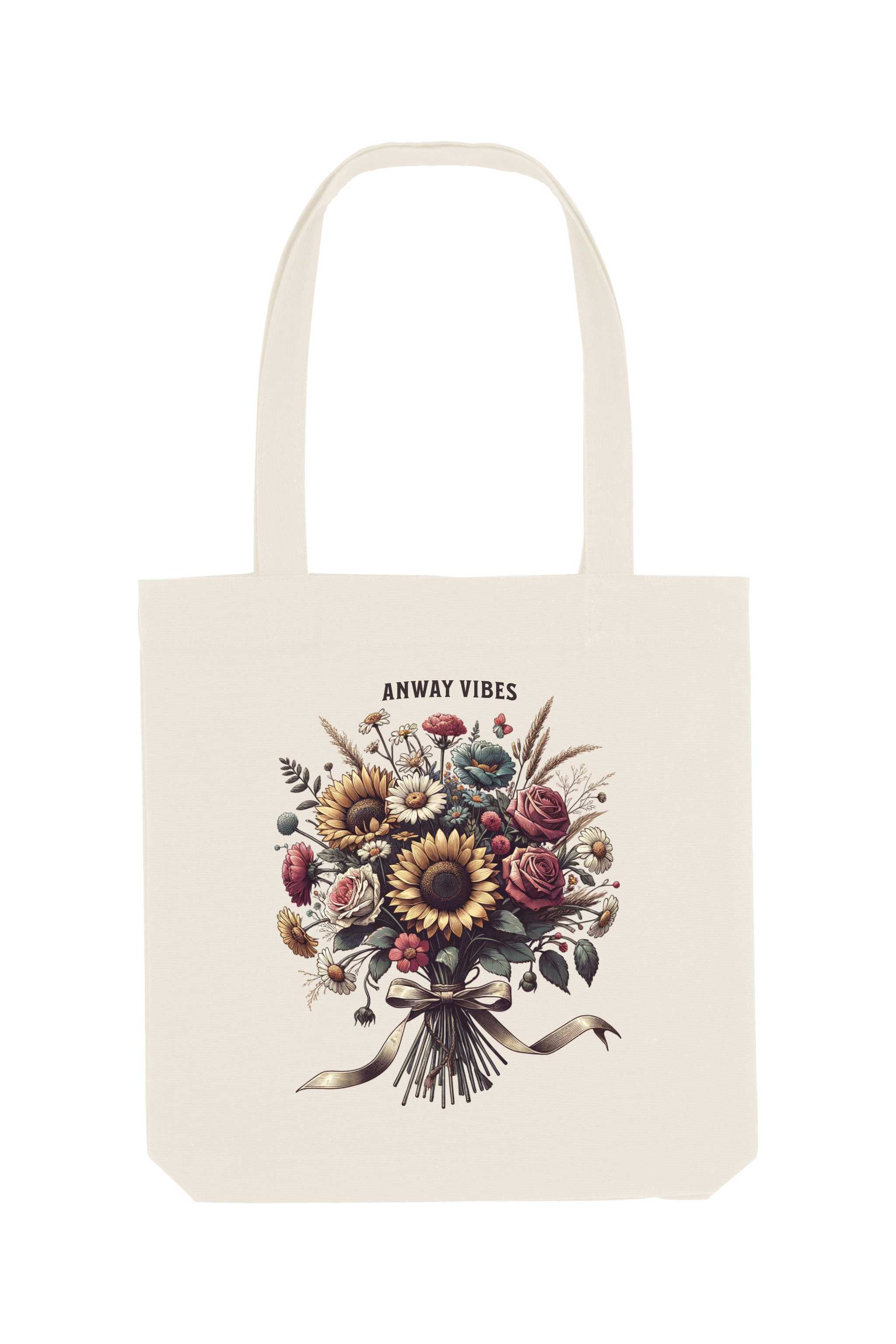 Tote Bag natural raw Tasche natur Blumenstrauss flowers
