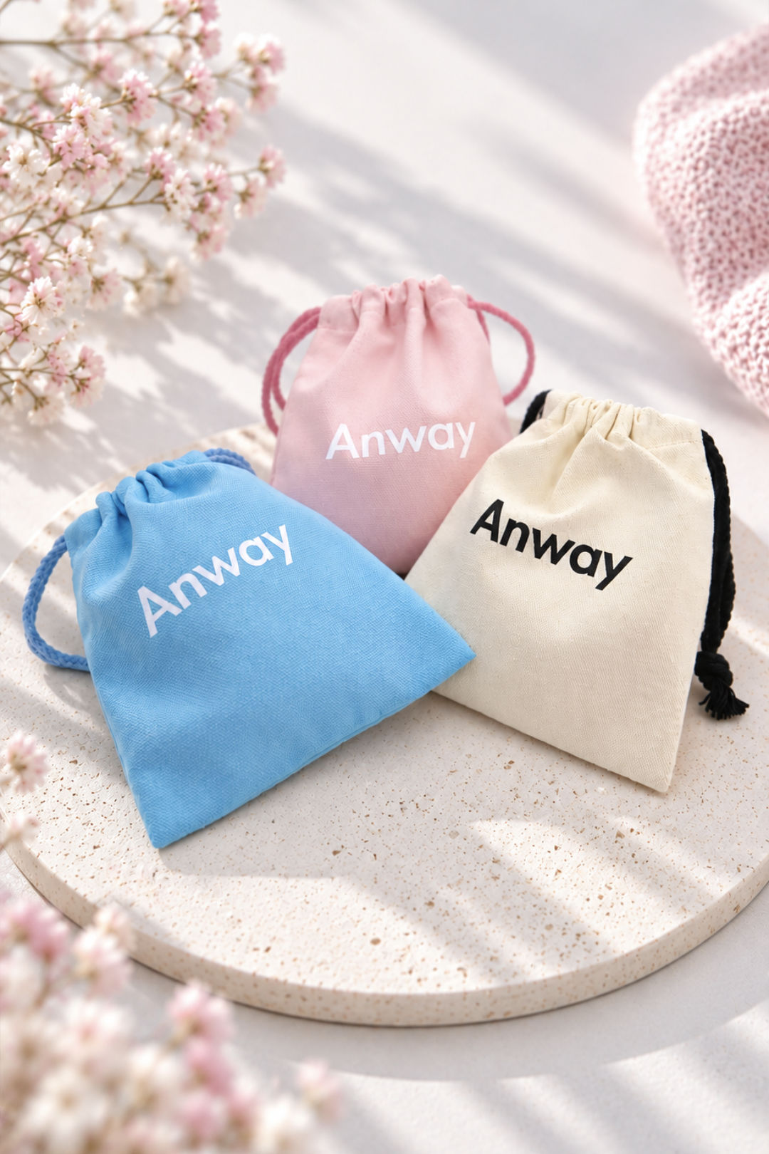 TRAVEL BAG | SET (BLUE, PINK, NATURAL)